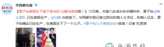 曝章子怡美国生下爱子首当妈 汪峰又当爹 曝章子怡美国生下爱子首当妈 汪峰又当爹