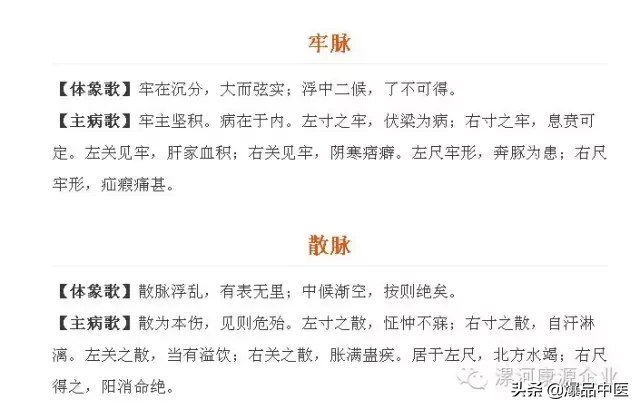 脉诊图画及脉歌，太珍贵了